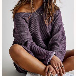 Free People Easy V Pullover - Black Honey
